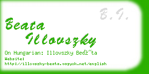 beata illovszky business card